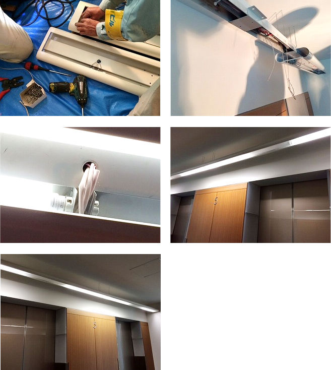 ＜改造工事＞梅田某ビル　エレベーターホール照明器具LED化工事2