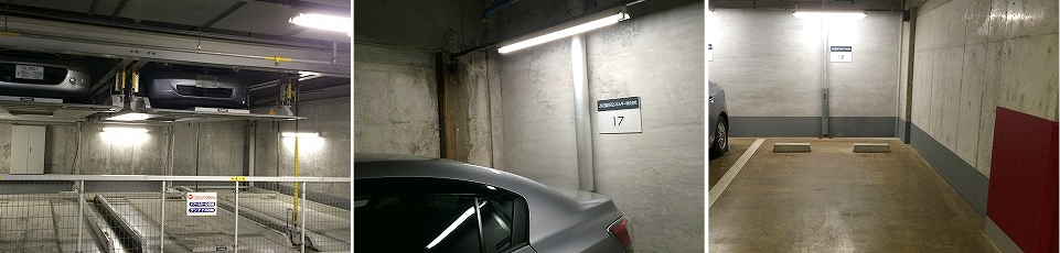 ＜改造工事＞梅田某ビル　地下駐車場照明器具LED化工事1